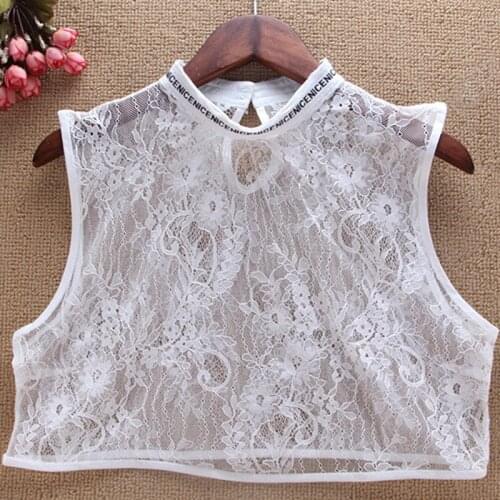 High-grade multi-color detachable false collar classic Ladies' Lace Dome Shirt Fold women Fake collar shirt Lace wild summer