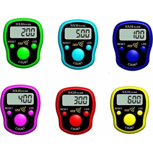 Mini Stitch Marker Row Finger Counter LCD Electric Digital Display with LED Light For Buddha Pray Sewing Knitting Weave Tool