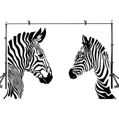 150x210cm Zebra Sketch Backdrop White Backdrop Zebra Sketch Minimalistic Photography BackgroundPhoto Screen