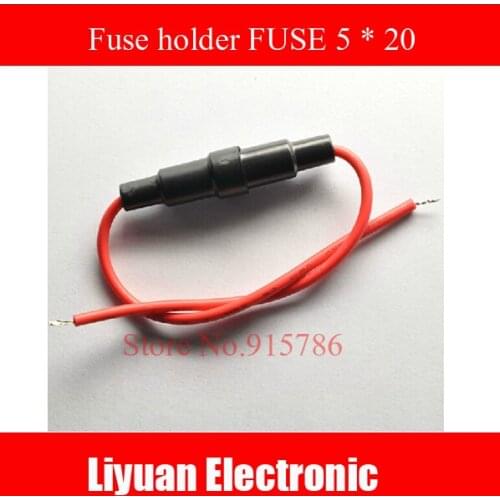 5 * 20mm fuse holder with cable fuse holder fuse casing 0.75 thick line 20PCS