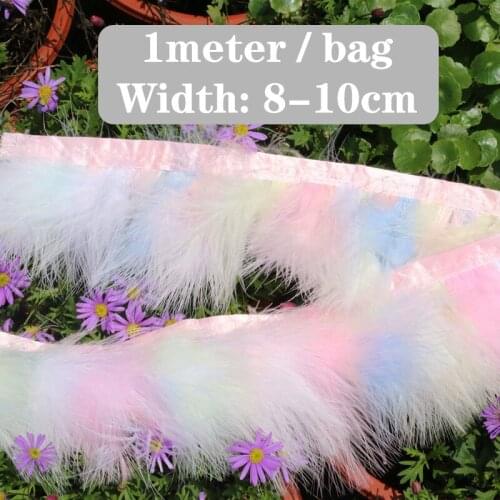 8-10cm Marabou Feathers 1Meter /Bag Trim Turkey Feather Trim Fringe Ribbon Feathers for Crafts Carnival Wedding Party Decoration