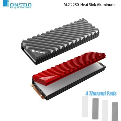 Jonsbo Heat Sink Aluminum M2 NVME Heatsink Paste Cooling Dissipation Radiator For 2280 SSD Desktop Laptop Cooler Thermal Gasket