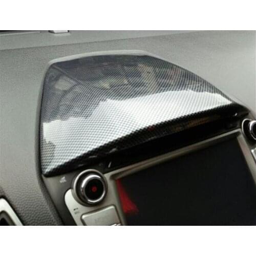 New Carbon Fiber Style Car Console Instrument GPS Navigation Upper Cover Trim Styling For Hyundai IX35 2010-2015