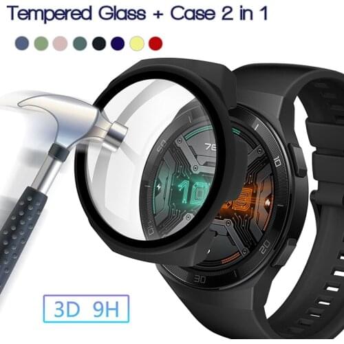 PC Case For Huawei Watch GT 2E Tempered Glass Case Full Cover Bumper For Huawei Watch GT2E GT Protective Shell Screen Protector