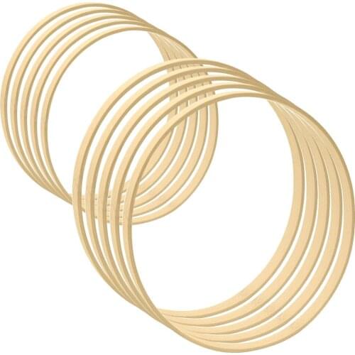 5Pcs Wooden Floral Macrame Hoop Handmade DIY Bamboo circle Rings Wreath Craft Circles home decor House Garden Hanging Basket