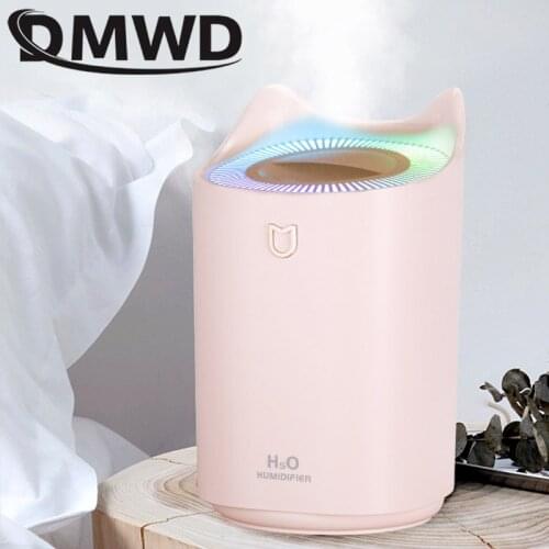 DMWD 3L USB Humidifier Double Nozzle Aromatherapy Diffuser Home Essential Oil Diffuser Ultrasonic Air Humidifier Night Light