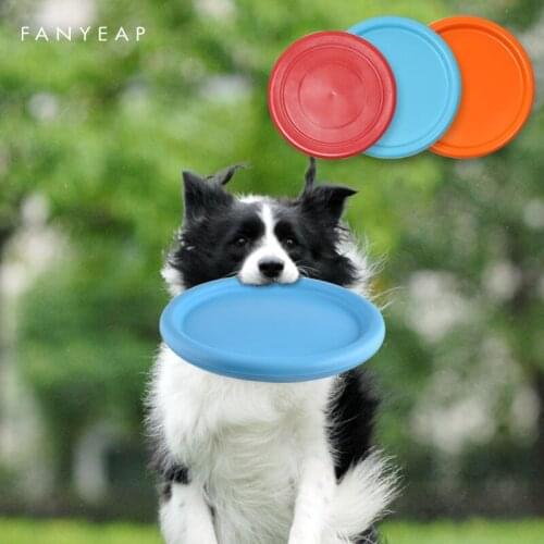 Doggy Flying Discs Toy Interactive Soft Resistant Flying Saucer Toy For Dog Chew Pet Dog Disc Toy Plate