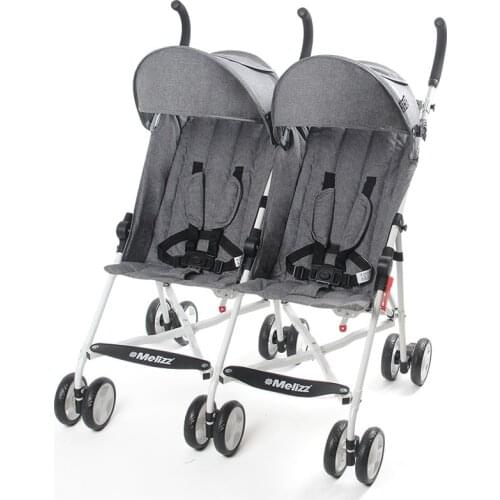 Twin Baby Stroller Umbrellas Breathable Can Sit Reclining Folding Portable Lightweight Four Seasons Universal Double Trolley