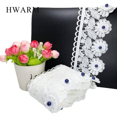 HWARM 10yard 9cm Screen Lace Arts Craft Fabric Window Curtains Handmade Wedding Ribbon With Beads DIY Women Skirt Accessories