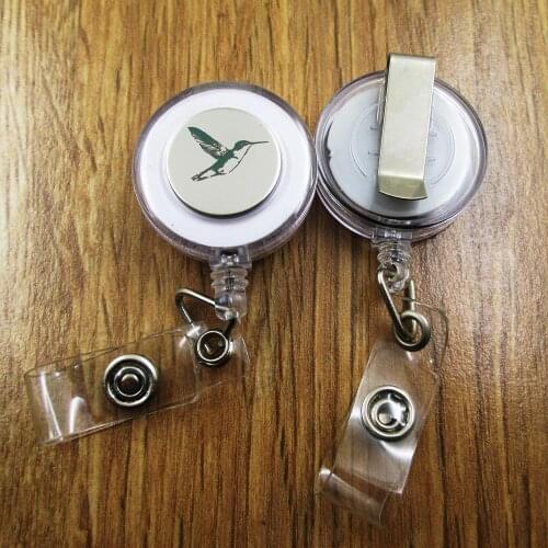 Hummingbird ID Badge Reel gift for him/her friend family retractable recoil id badge holder work fun