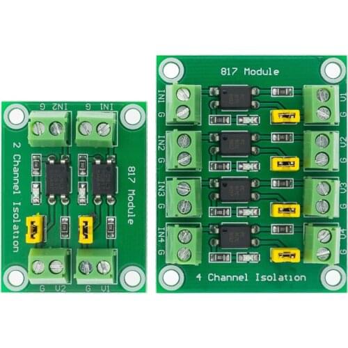 PC817 2/4 Channel Optocoupler Isolation Board Voltage Converter Adapter Module 3.6-30V Driver Photoelectric Isolated Module