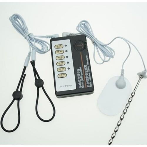 Cock Ring Urethral Plug Sounding Electro Penis Stimulation Pulse Stimulator Pads Electric Shock Kit Sex Toys For Men Cockring