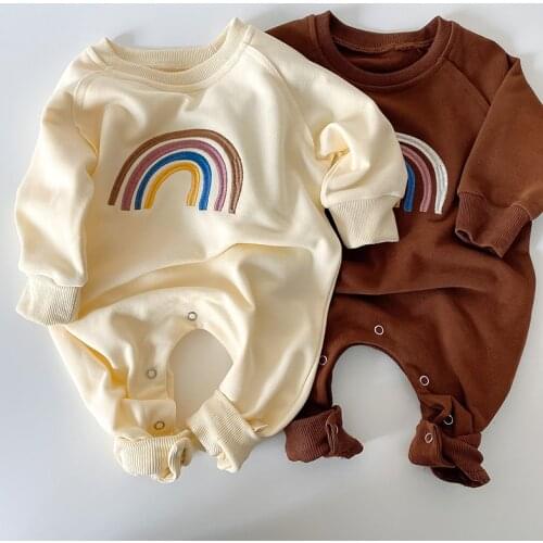 Infant Baby Boys Girls Rainbow Rompers Clothing New 2020 Autumn Winter Kids Boy Girl Long Sleeve Rompers Clothes