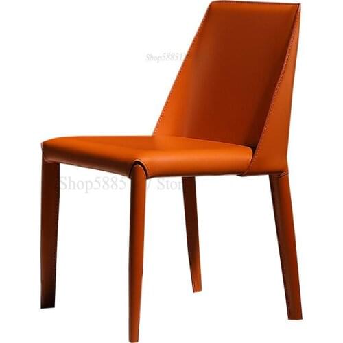 Saddle Leather Chair Home Light Luxury Saddle Chair Book Chair Loft Industrial Style Hotel Restaurant Designer Nordic Dining Cha