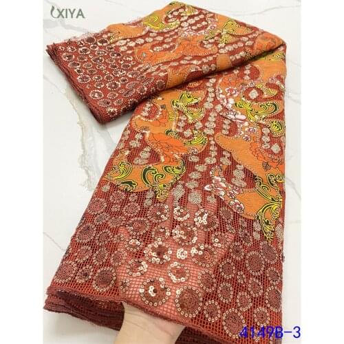 High Quality African Lace Nigerian Mesh Lace Fabrics with Sequins Embroidery Wax Sequin Lace Fabric for Wedding Party APW4149B