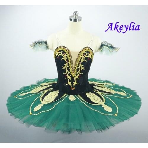 La Esmeralda Black Green Costume Nutcracker Women Professional Tutu Pancake Clssical Ballet Tutu Performance Competitons