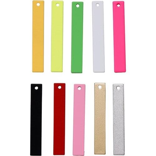 Brass Accessories Rectangular Single Hole Long Necklace Pendant Earrings Pendant DIY Multicolor Jewelry Accessories 32*5mm