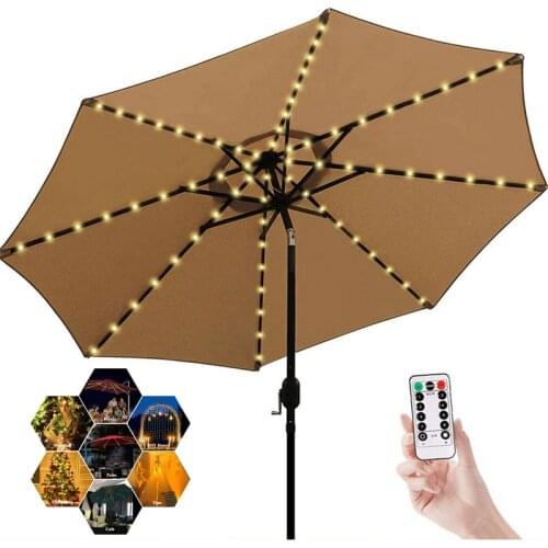 Upgraded 104LED Patio Umbrella Light Garden Parasol Lamp IP67 Waterproof LED String Light Flexible Decor Lighting Outdoor Lamps