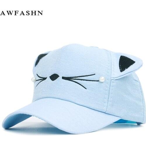 2019 New Fashion Childrens Baseball cap Cute Hat Kitten Ears Cat High Quality Adjustable Boy Girl Kids Baby Mesh Lovely Cotton