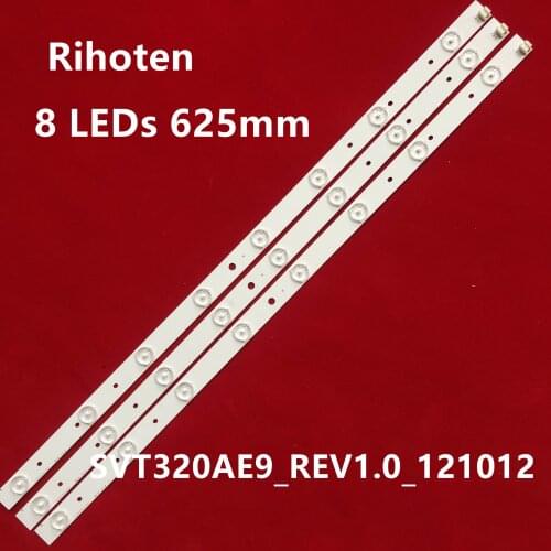 New 30pcs/lot 8LED 625mm LED backlight strip for TOSHIBA 32L2333DG SVT320AE9_REV1.0_121012 LSC320HN03-T01