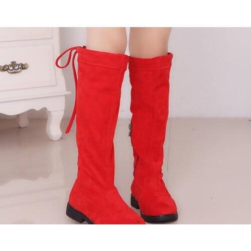 Autumn Girls boots Knee-high Plus velvet Boots Princess Edition Childrens Tall Boots winter Children High Kids Shoes size 26-36