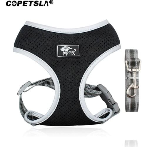 Copetsla Dog Harness Small Dog Chain Teddy Vest Puppies Chest Strap Breathable Mesh Harness Leash For Pet Perro Walking Leads