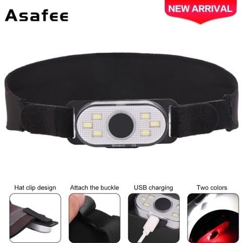 COB Led Headlamp Red Light Head Light USB Rechargeable Waterproof Head Lamp Hat Clip Headlight Camping Hunting Lamp