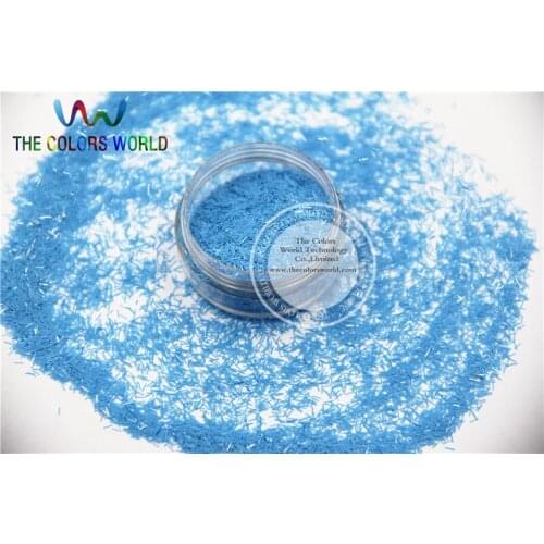 TCH309 0.2*3mm Size Solvent Resistant Mate Light Blue Colors Tinsel Bar Strip shape glitter for nail art and other deco