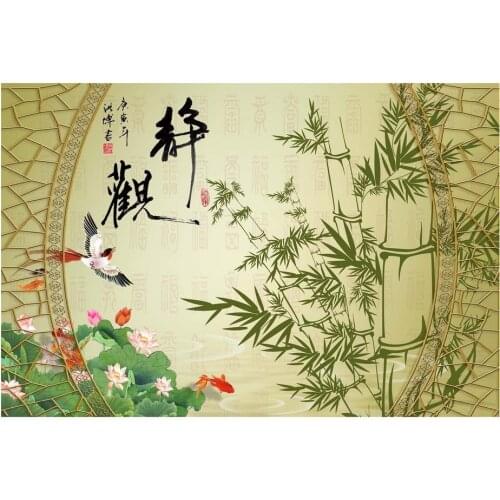 Custom High-end mural 3d photo wallpaper murals wall paper An elegant background wall of bamboo Landscape wall living room decor