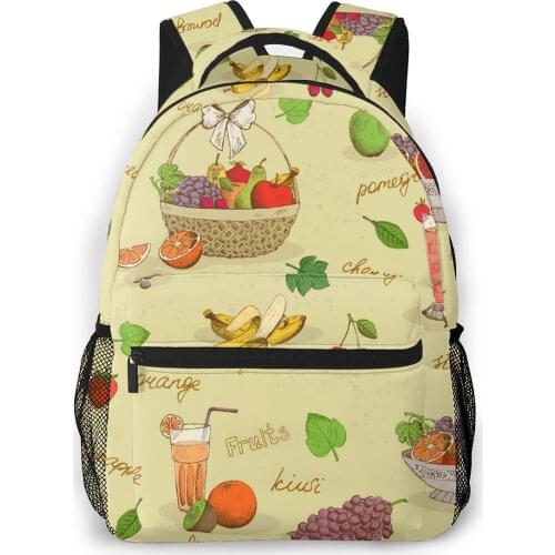 Women Backpack with Multiple Using Women Backpacks Vintage Fruits Female School Bag Girls Travel Bag