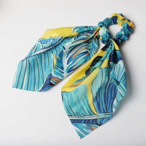 Floral Print Scrunchie Women Hair Scarf Elastic Bohemian Hairband Hair Rubber Ropes Girls Hair Ties Hair Accessories