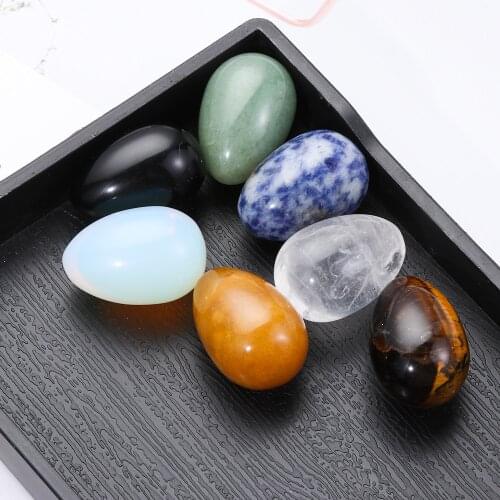 1pc Natural Polished Healing Stone Crystal Amethyst Rose Quartz Tiger Eye Egg Ball Pattern Mini Ornament Sphere Ball Gift