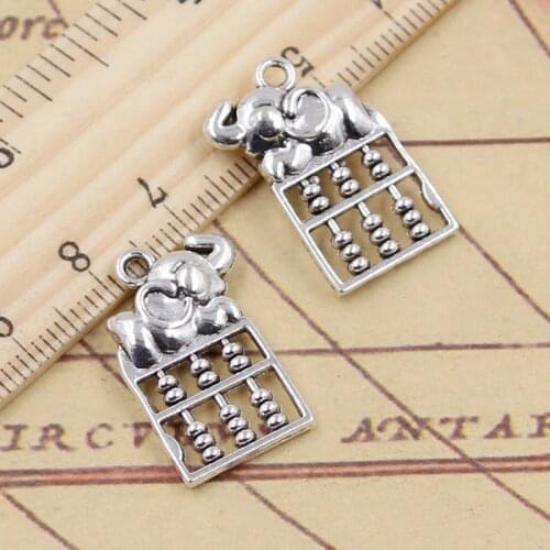10pcs Charms Elephant Abacus 24x16mm Tibetan Silver Color Pendants Antique Jewelry Making DIY Handmade Craft