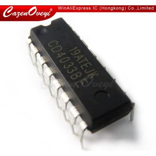10pcs/lot CD4033BE CD4033 4033BE DIP-16 In Stock