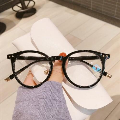 Round Eyeglasses for Women Men Computer Anti Blue Light Glasses Frames Transparent Optical Fake Eyeglass Myopia Frame