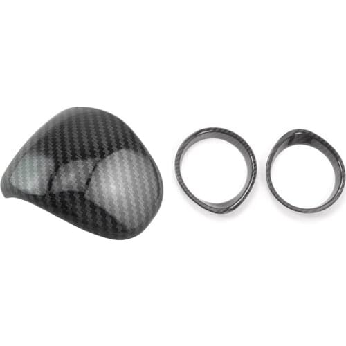 3 Pcs Car Accessories: 2 Pcs Air Conditioning AC Outlet Vent Frame Cover & 1 Pcs Gear Lever Shift Knob Lid Cover Trim