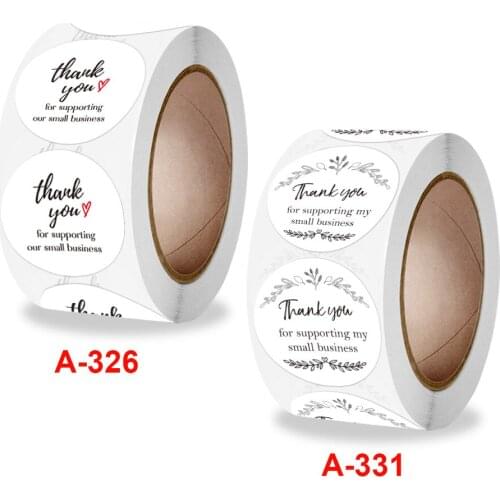 500pcs/roll Thank You for Your Order Supporting My Business with Red Heart Stickers Seal Labels Envelope Stationery Stickers