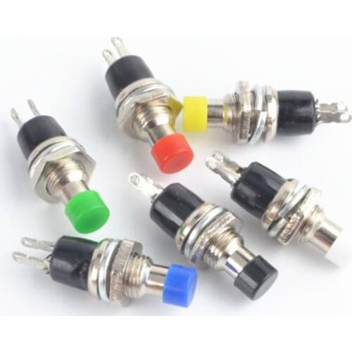 6pcs PBS-110 7MM Momentary Push button Switch Press the reset switch Momentary On Off Push Button Micro SwitchNormally Open NO