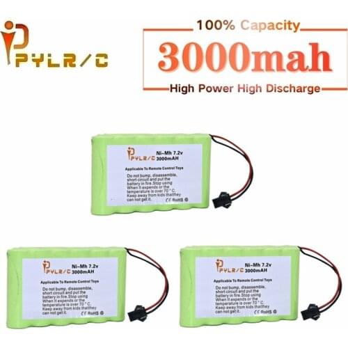 7.2v 3000mah Rechargeable Battery For Rc toys Cars Tanks Robots Gun AA NI-MH Battery 7.2v Battery Pack For Rc Boats With SM Plug