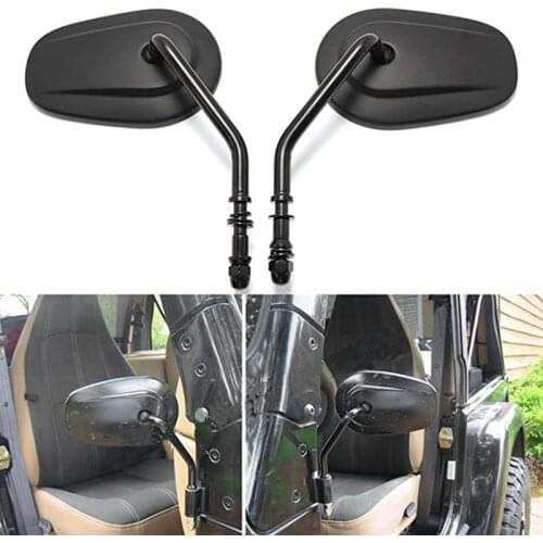 Side RearView Mirror for Jeep Wrangler Door Off Mirrors for JK JKU JL 1987-2019 for XL 883 1200 Black