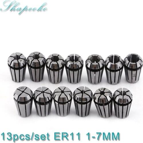 13pcs ER11 Collet Chuck Set 1mm to 7mm for CNC Milling Lathe Tool Engraving Machine Spindle Motor