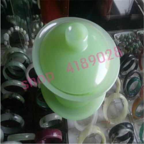 100% Afghan jade, bowl with fitted cover, jade cups / tea sets