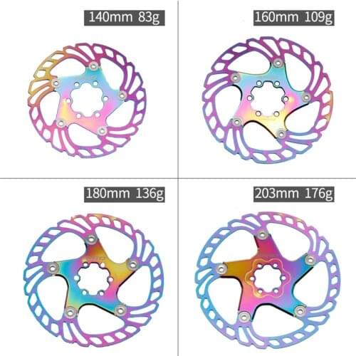 MTB DH Colorful Bicycle Disc Brake Cooling Floating Rotor 140/160/180/203mm Rotor CNC Mountain Road Bike Rainbow Disc RT99 RT86