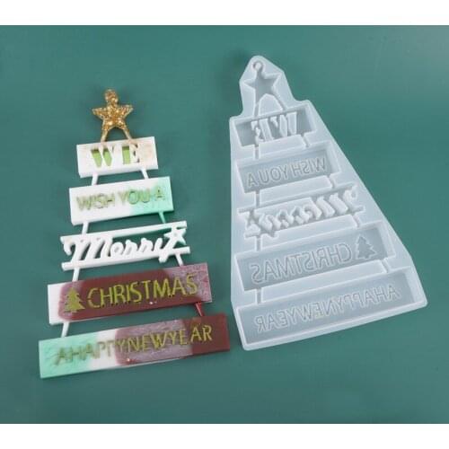 DIY Crystal Molds Craft Christmas Tree Listing Decoration Ornaments Epoxy Resin UV Glue Mould Christmas Silicone Mold For Resin
