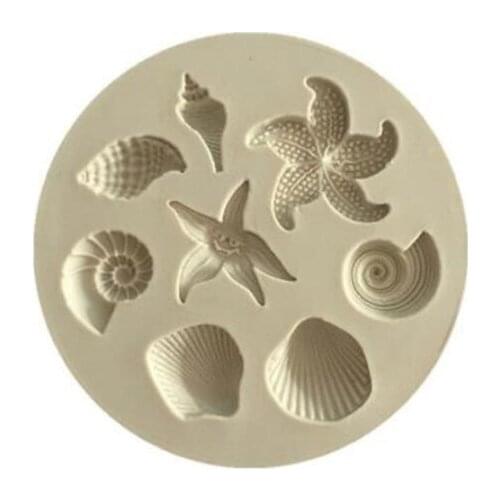 DIY Creative Chocolate Mold Cake Decorating Tools Sea Creatures Conch Starfish Shell Fondant Cake Candy Silicone Molds