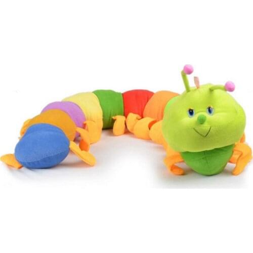80% Hot Sale Cute Colorful Inchworm Caterpillar Soft Comfortable Kids Doll Throw Pillow Toy Soft Plush Toys for kids gifts