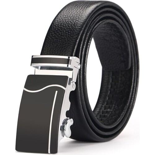 Vintage Cow Genuine Leather Belts for Men Cowhide Male Strap Automatic Metal Buckle High Quality Men Belts 110-130cm