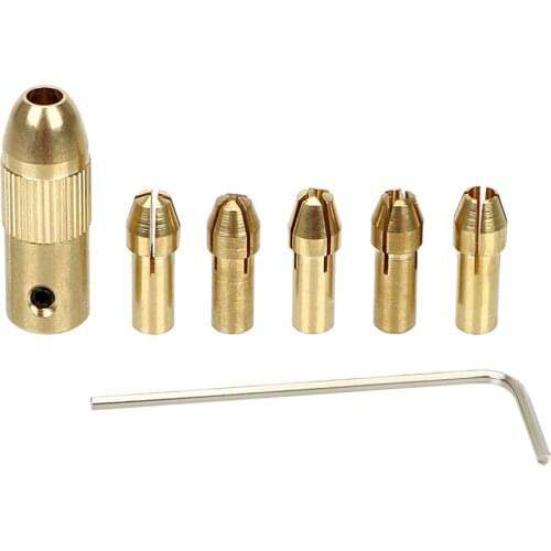 DIYWORK 5pcs/Set Inner diameter 2.35mm /3.17mm /2.00mm Small Electric Drill Bit Collet Micro Twist Drill Chuck Set 0.5-3mm