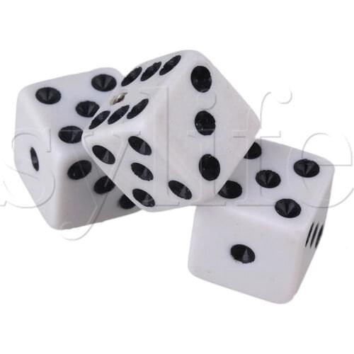 White Plastic Dice Guitar Volume Control Knobs with Wrenches Set of 3