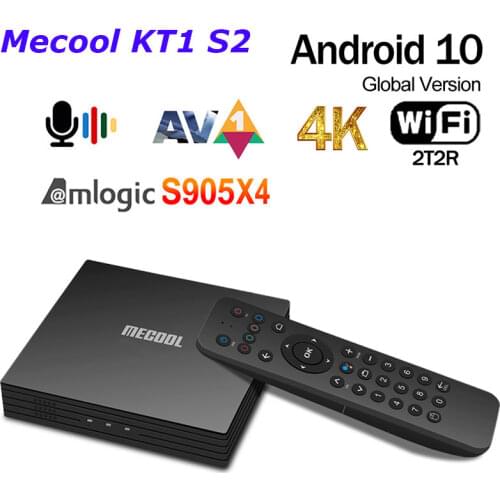 Mecool KT1 DVB-S2 TV Box Android 10.0 4K 2T2R 2+16GB SMART Dual WIFI BT4.2 Amlogic S905X4-B Quad core Certificated Set-Top Box